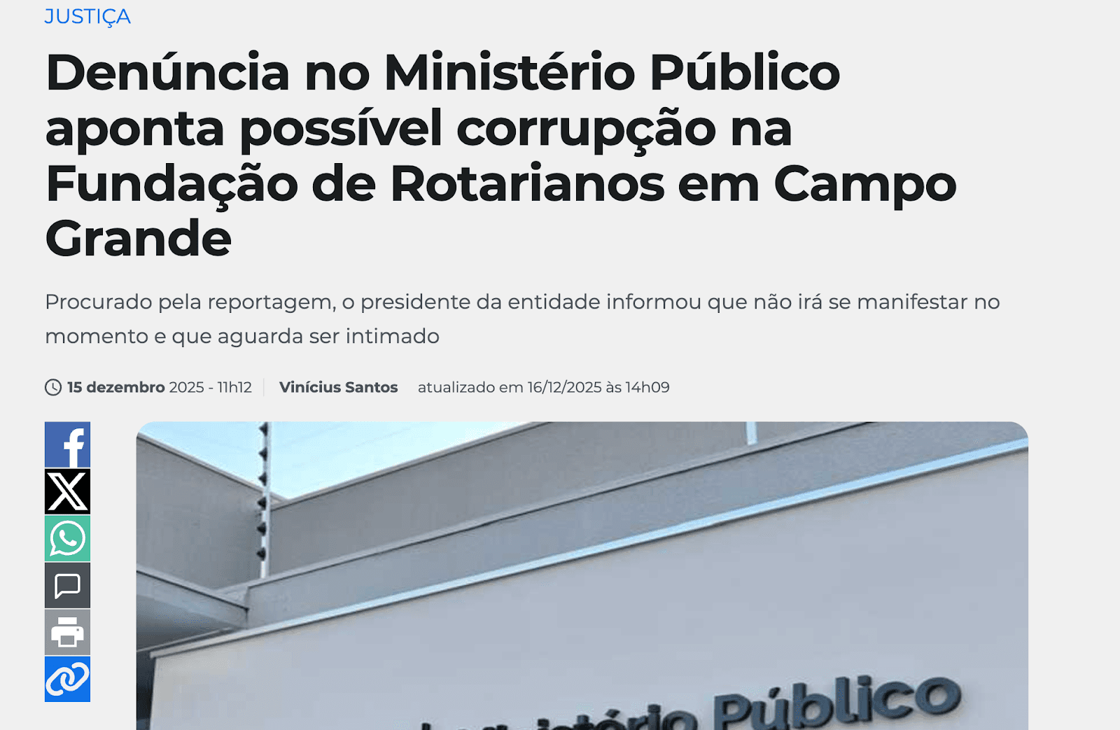 Em defesa da liberdade de imprensa e do jornalista Vinícius Santos contra tentativa de criminalização do exercício profissional