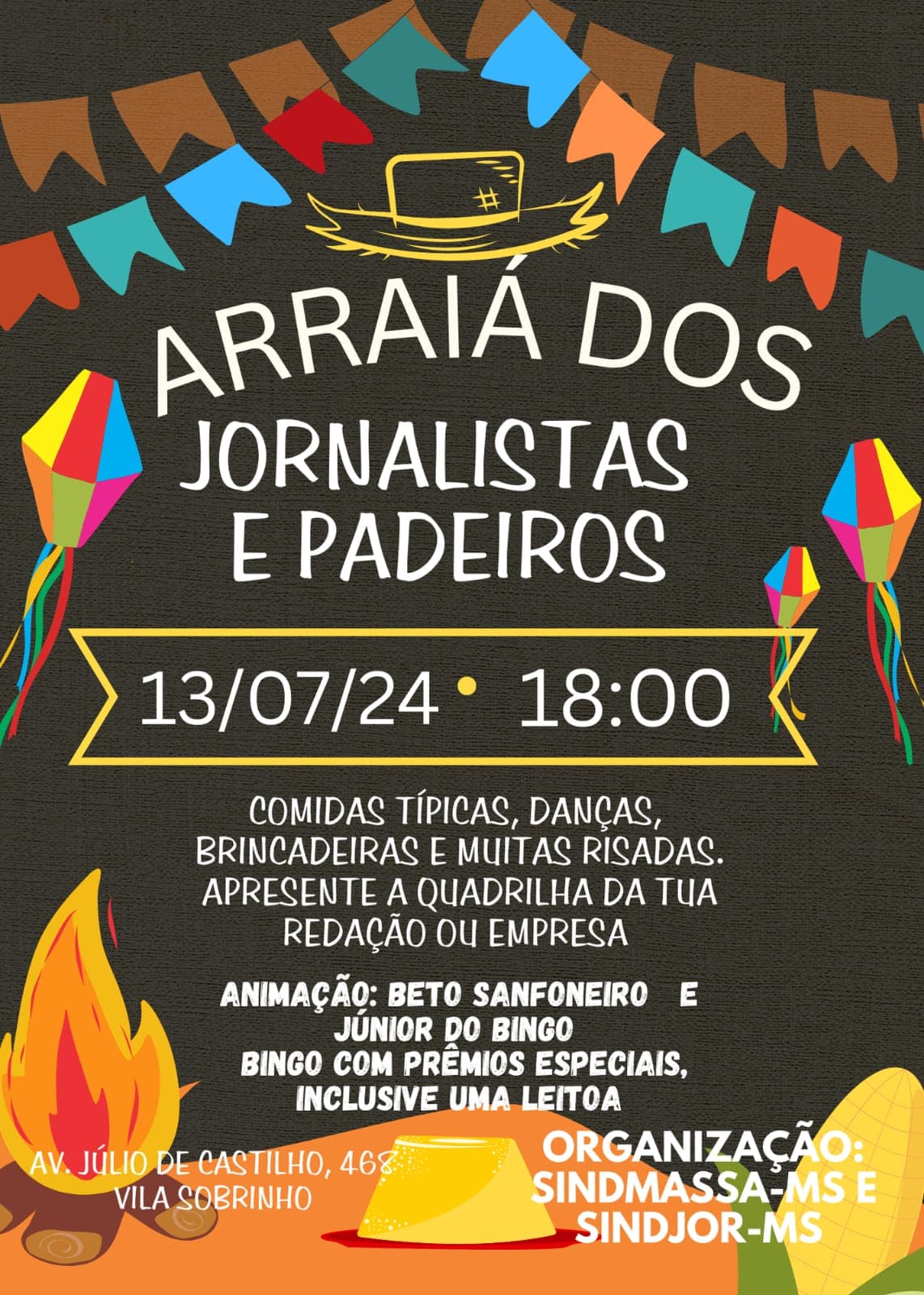 Em julho, tem “Arraiá” dos jornalistas e padeiros