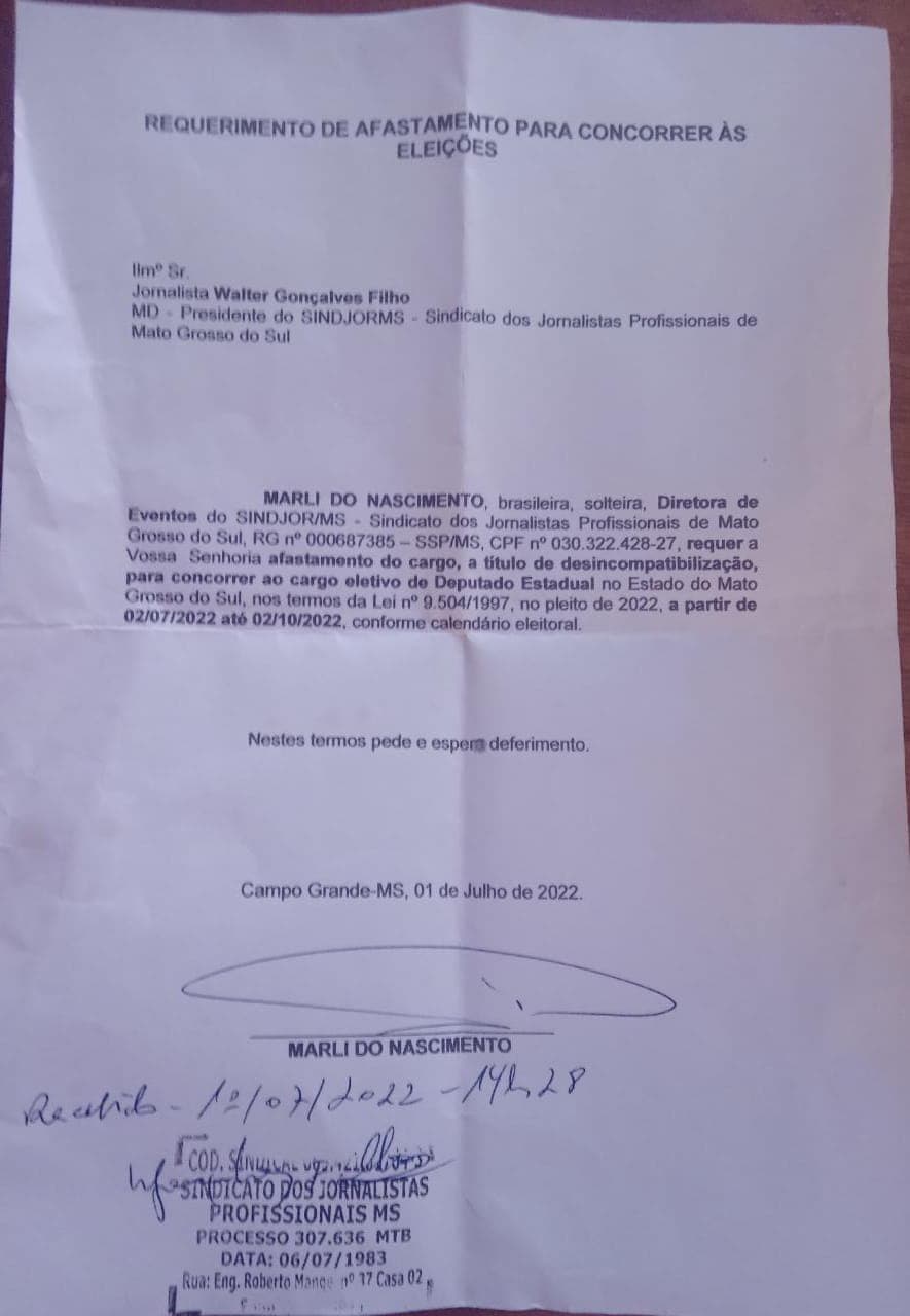 Diretora de Eventos se licencia para disputar eleição deste ano; suplente assume interinamente