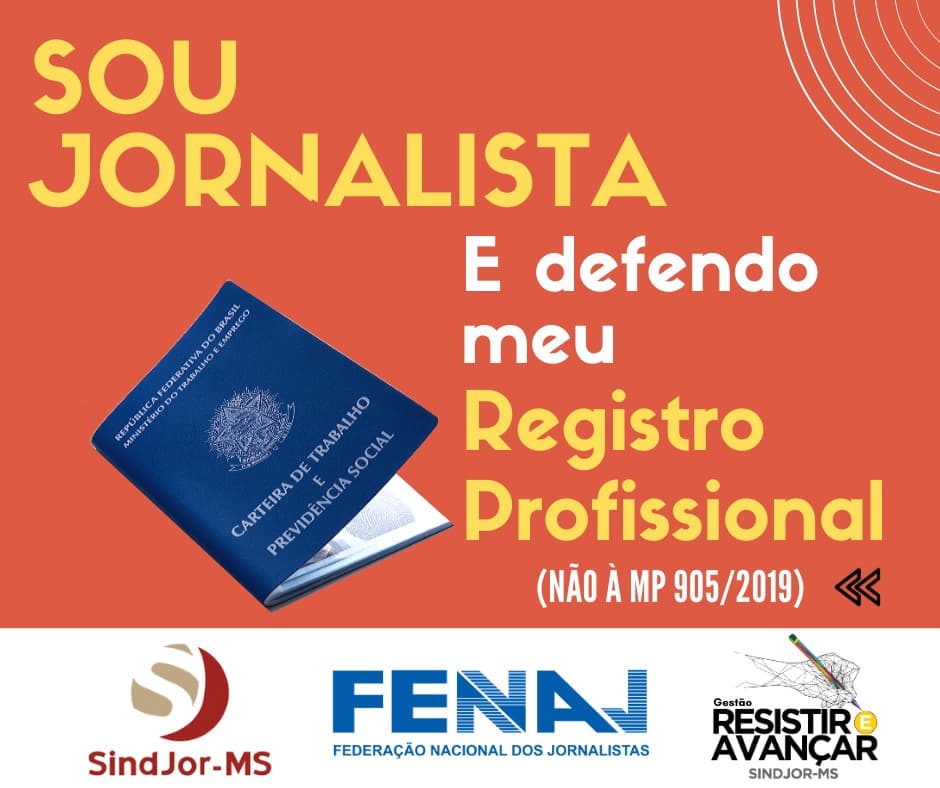 Contra extinção do registro profissional, Sindjor/MS convida jornalistas a vestirem preto no dia 4
