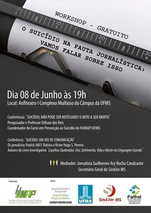 Workshop na quinta-feira (8) debate suicídio na pauta das redações