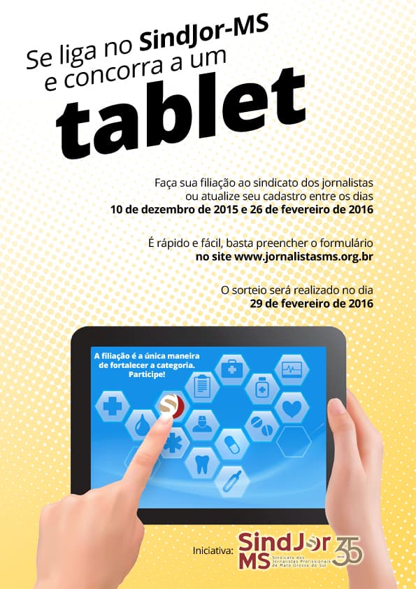 Filie-se ou atualize seus dados e concorra a um tablet