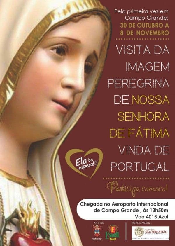 Imagem peregrina de Nossa Senhora de Fátima vem a Campo Grande
