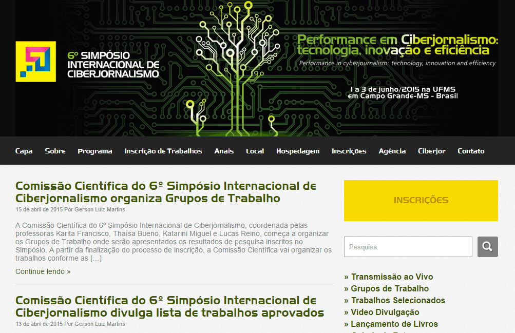 6º Simpósio Internacional de Ciberjornalismo: comissão organiza grupos de trabalho