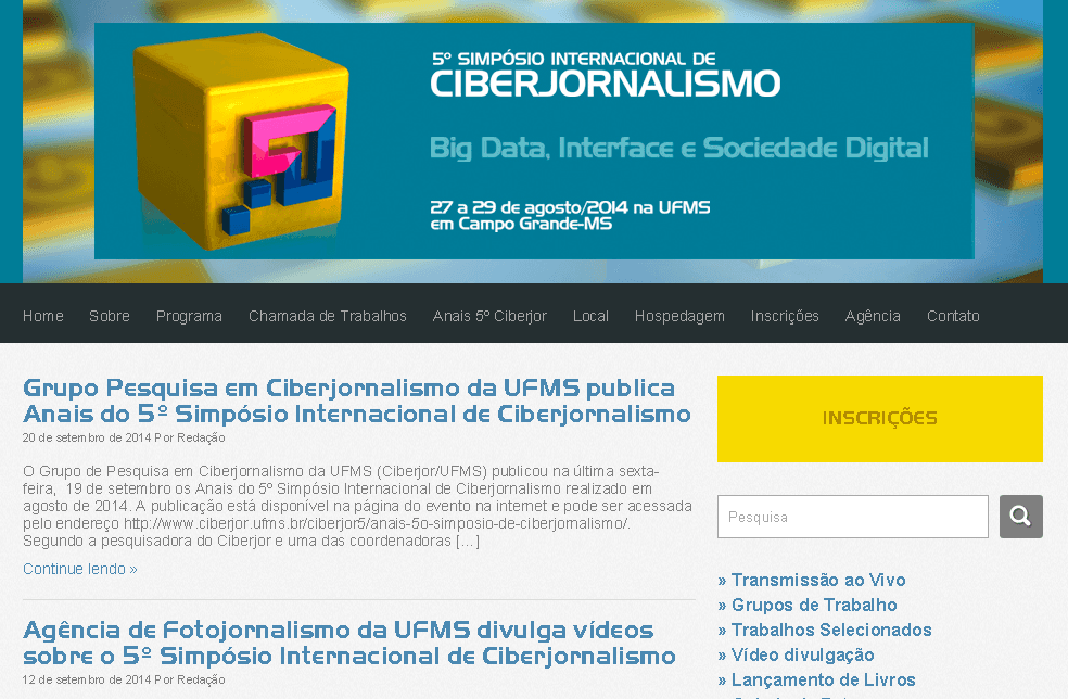 5º Simpósio de Ciberjornalismo da UFMS será transmitido ao vivo na internet